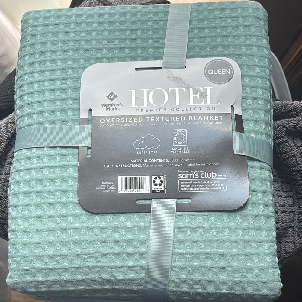 Hotel Collection Green Waffle Weave Blanket